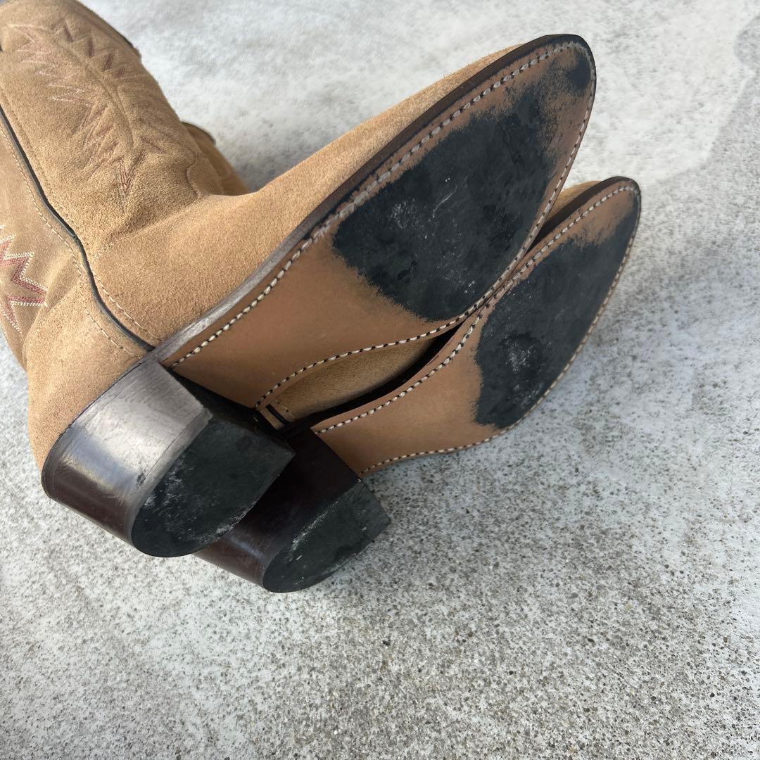USA製 TEXAS ベージュ スウェード ウエスタンブーツ