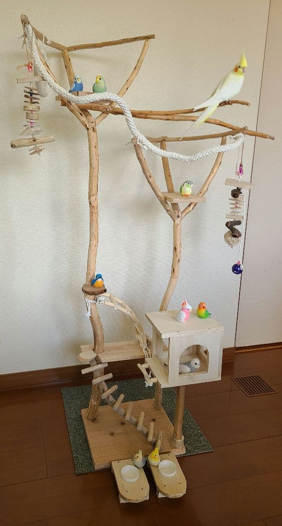 ① ぽこなつページ　バードアスレチック　ハンドメイド　流木