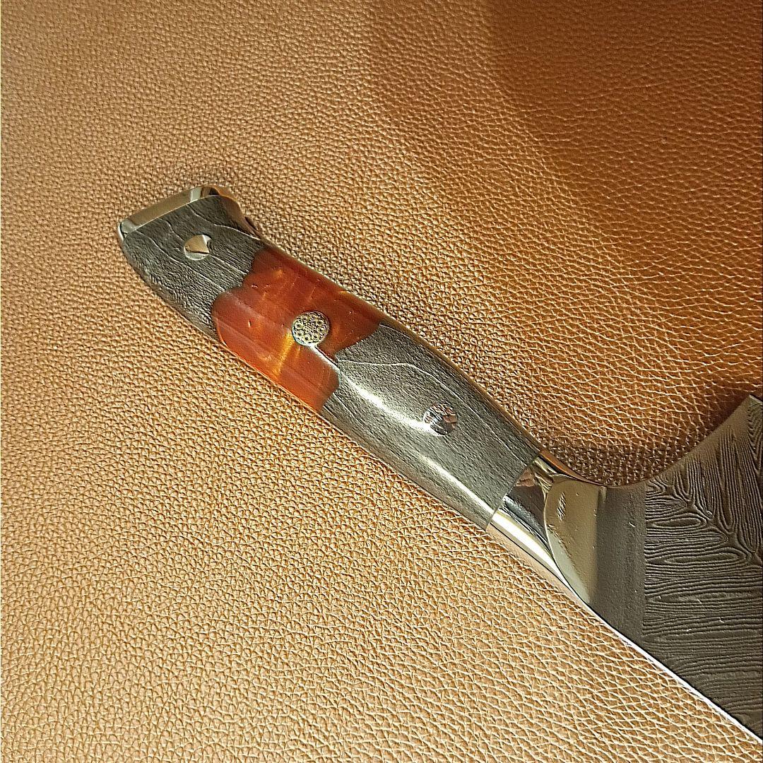 【新作】牛刀　VG10　73層ダマスカス鋼　赤柄