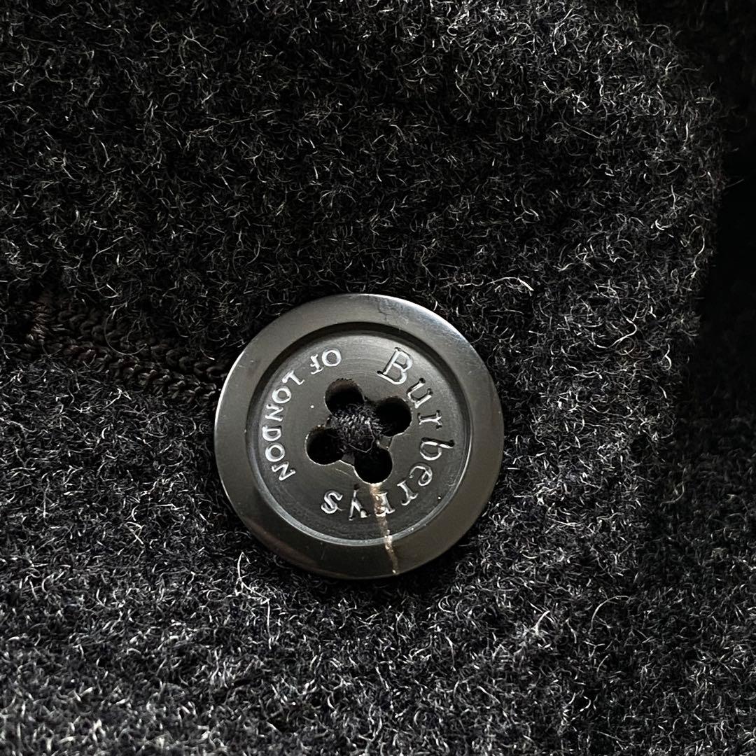 【極美品】バーバリー ダッフルコート ヘリンボーン チャコールグレー メンズL