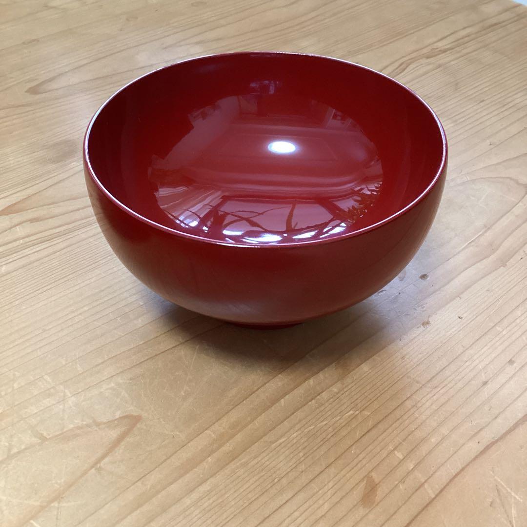 漆器　浄法寺塗　汁椀　５客　本朱　坂田漆器店　木製