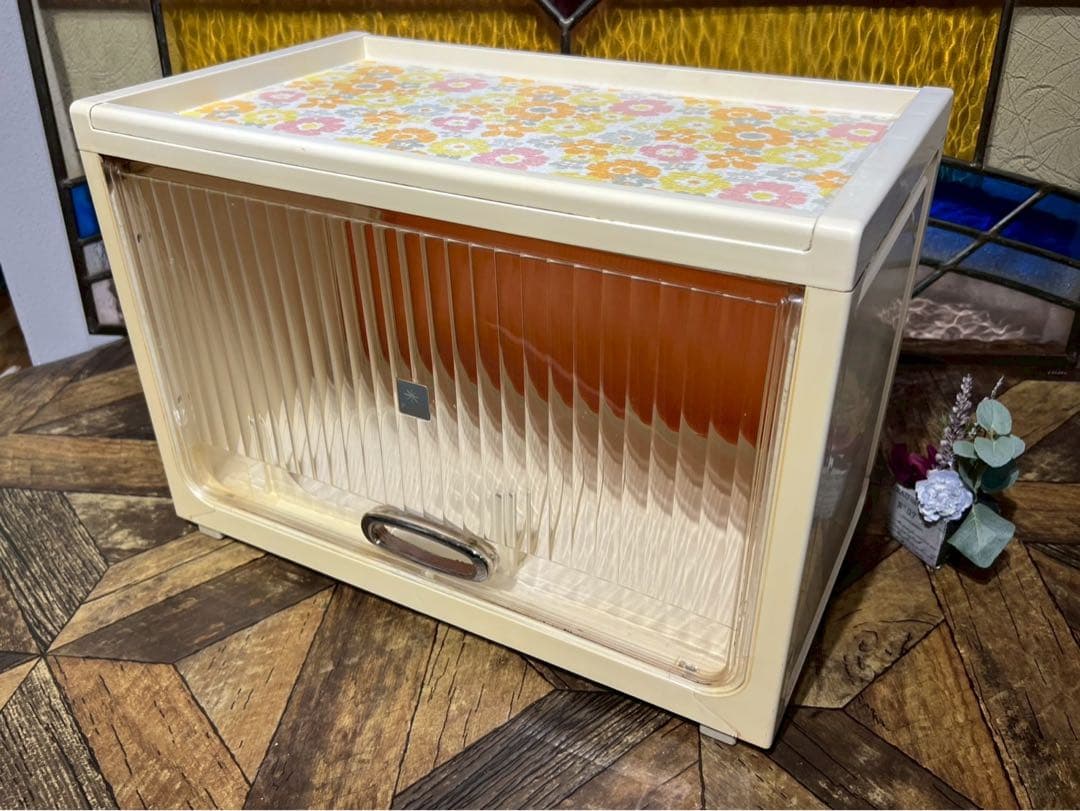 キッチン 収納棚 レトロポップ 当時物 花柄 インテリア 昭和レトロ