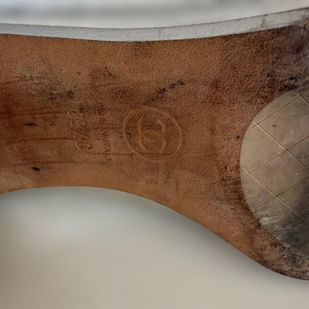 CHANELシャネルシルバー CCロゴ ブーツ39.5