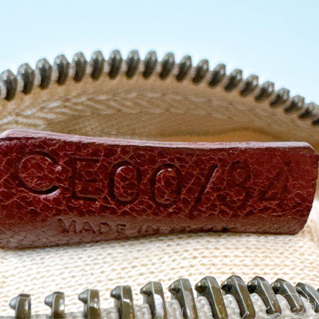 希少 セリーヌ マカダム ウエストバッグ ベージュ×ブラウン レザー×キャンバス