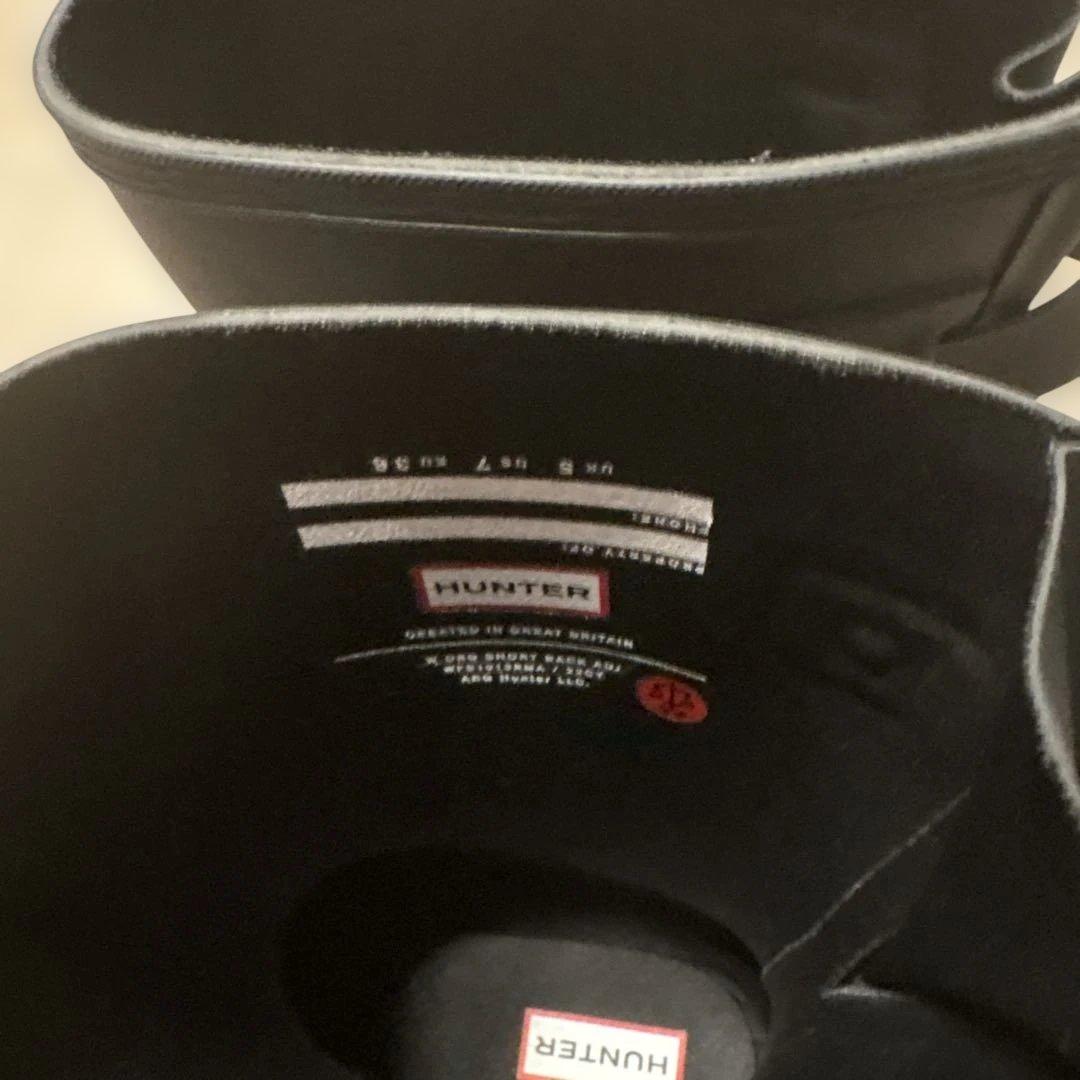 ハンター ショートバック アジャスタブル レインブーツ ブラック 24 cm