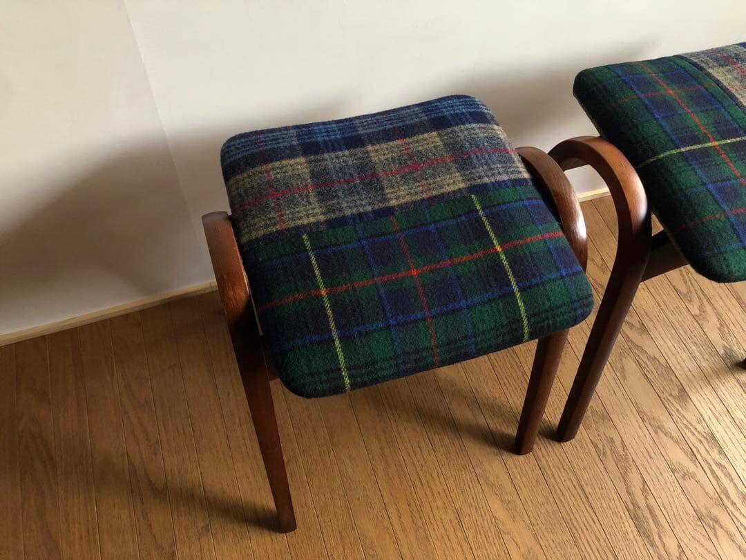 秋田木工 曲木 剣持スツール 2脚セット ヴィンテージ家具 古代色 レトロ 民藝