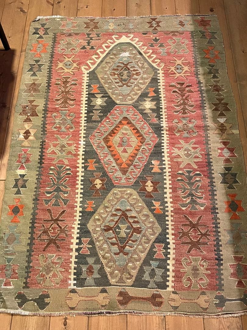 70年代オールドキリム トルコヴィンテージラグ　truck furniture