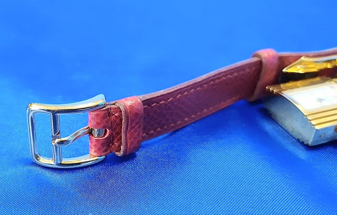 HERMES エルメス ケリーウォッチ ゴールド 赤レザーバンド 可動未確認