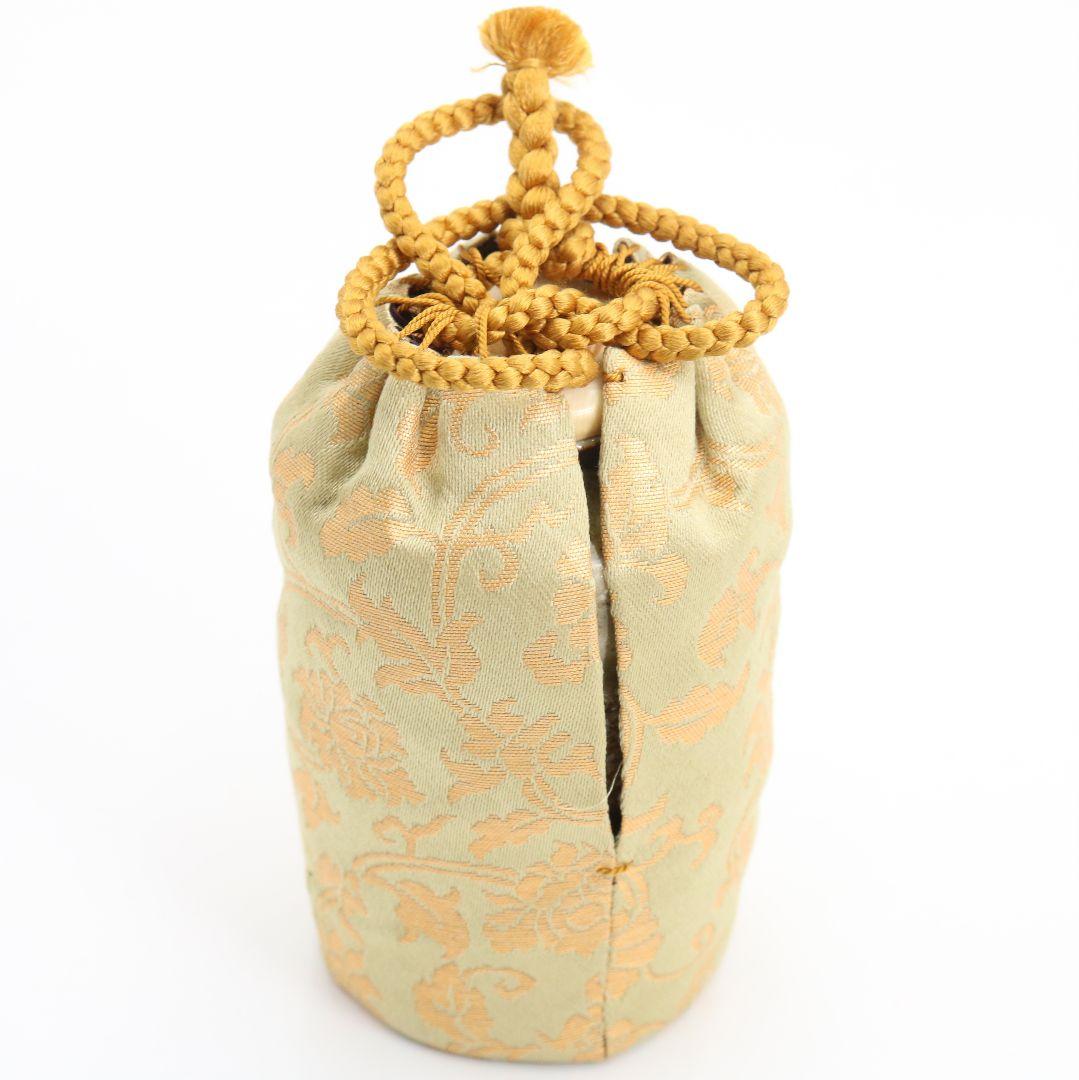 時代 古信楽焼 肩衝 茶入 花唐草文仕覆 茶道具 共箱　V916　N9