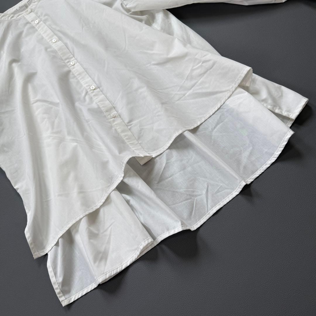 25SS 美品✨ビアズリー ソデリブフレアシャツ バンドカラー シャツブラウス