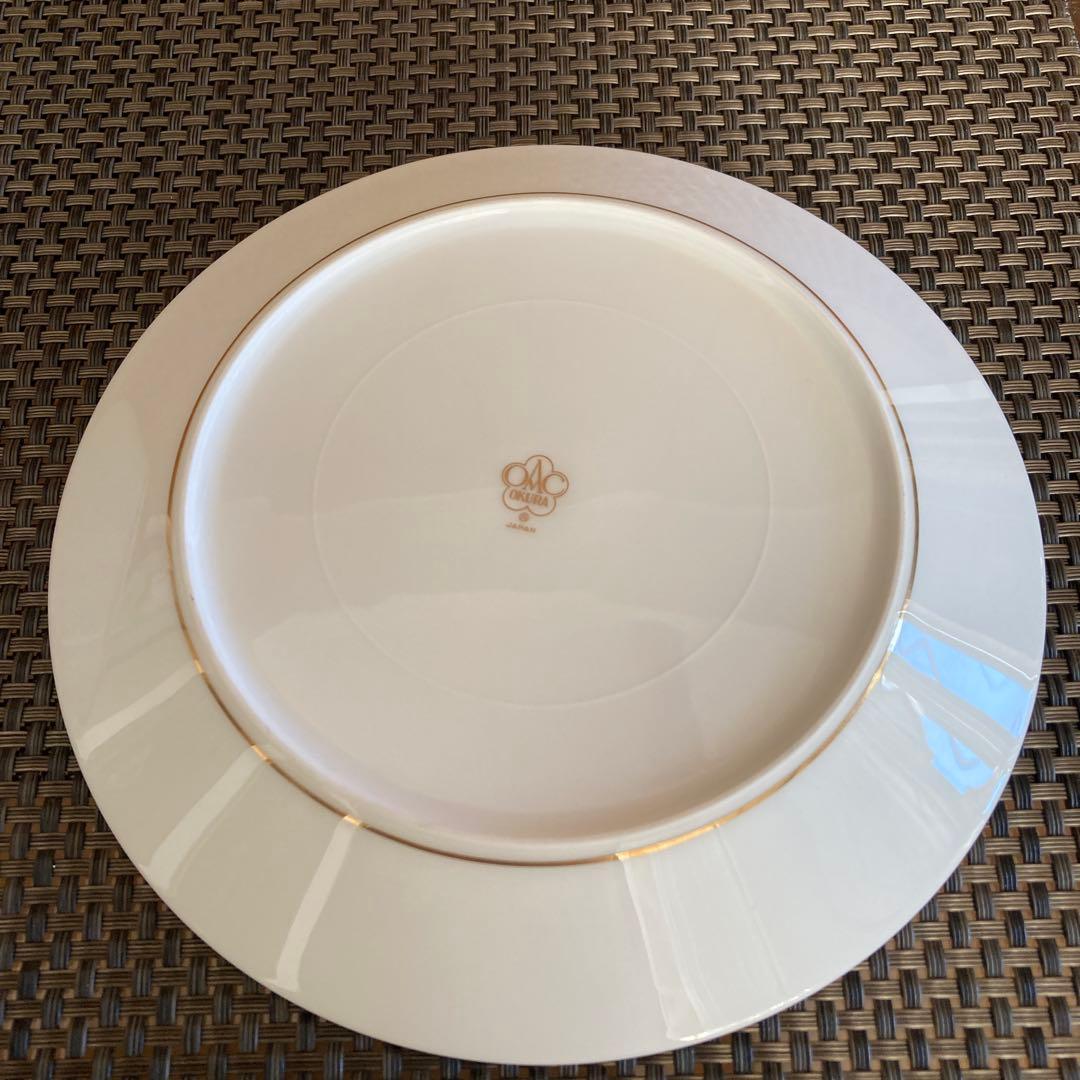 【未使用】大倉陶園　歳時記シリーズ　桜　市松　金彩　皿　16.5cm 2枚　貴重
