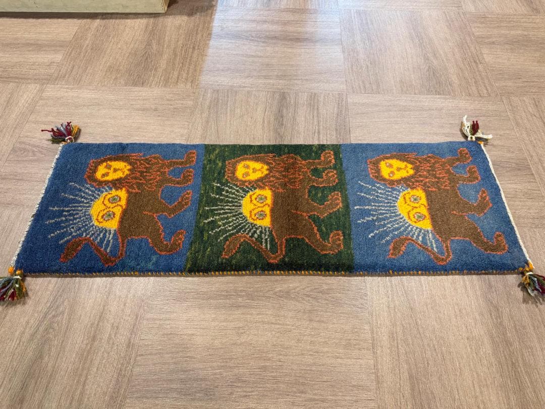 123x40cm ペルシャギャッベ ランナー (ギャベ) ペルシャ絨毯 ギャッベ