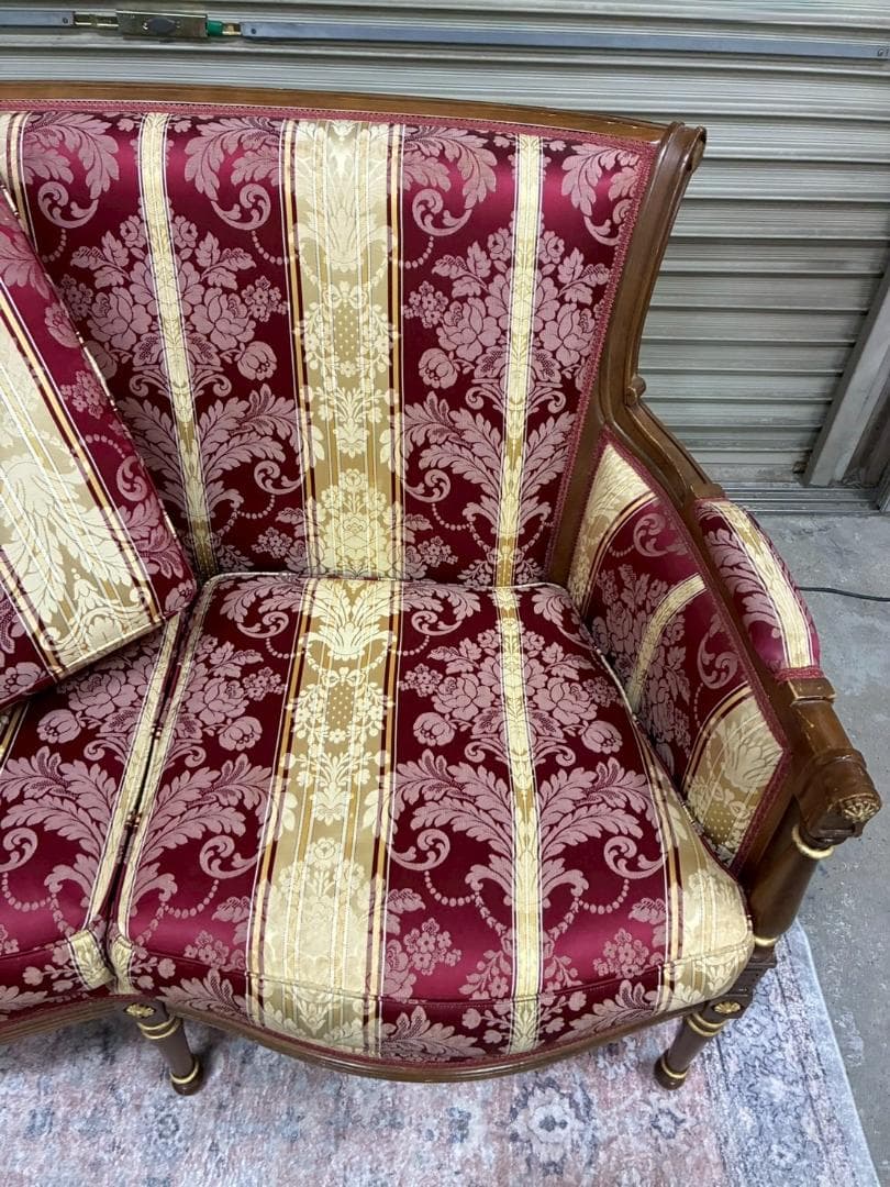 イタリア製 クラシック ソファ オットマン セット ヴィンテージ調