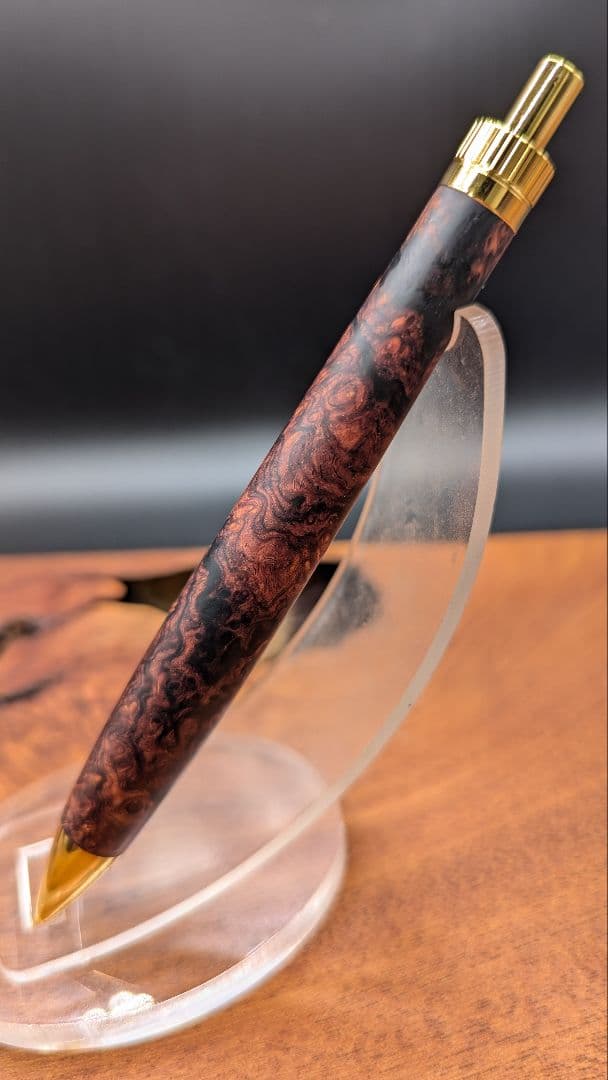 642しんたろう　超極上　ココボロ　瘤杢　木軸シャーペン　ボールペン