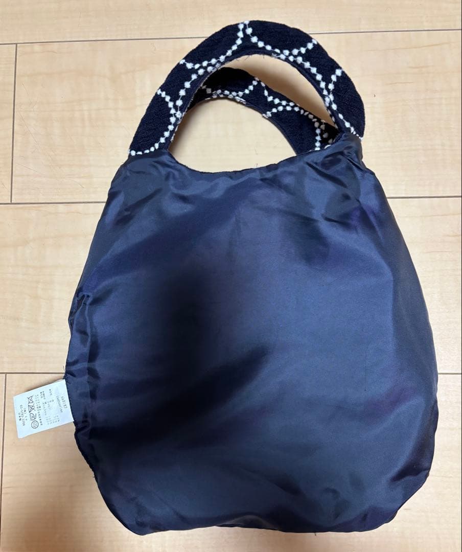 ミナペルホネン紺タンバリンエッグバック美品