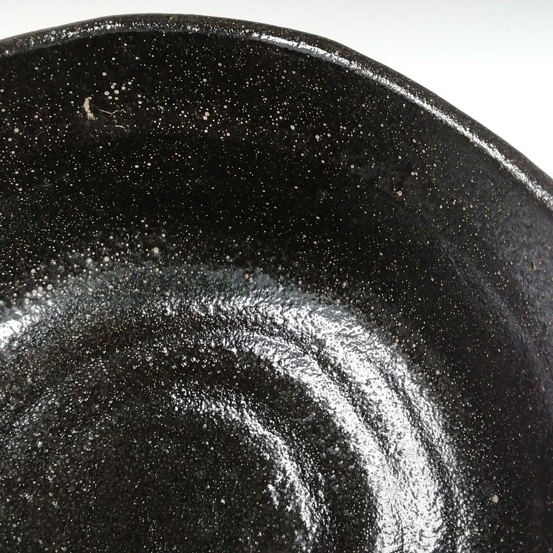 Ｗ１０５　茶碗　『黒茶碗』『一楽 造』　共箱　抹茶碗　茶道具