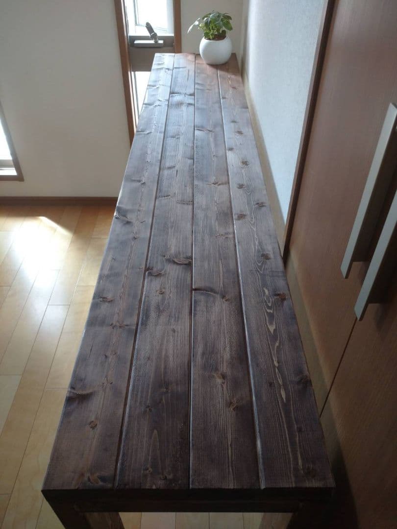 180 カウンターテーブル 無垢材　アンティーク風　木目調　天然素材　ダイニング