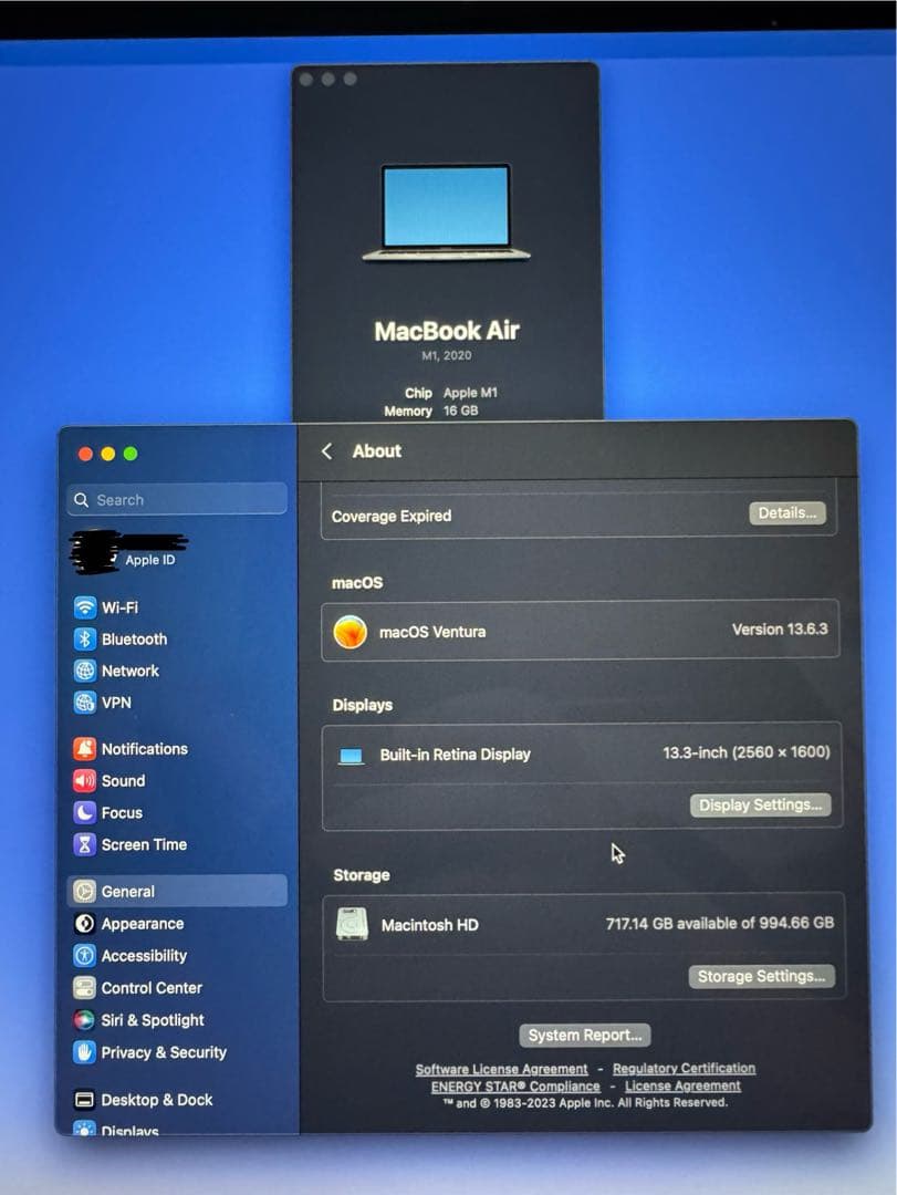 MacBook本体 [NaO+]MacBook Air M1 16GB RAM/1TB SSD
