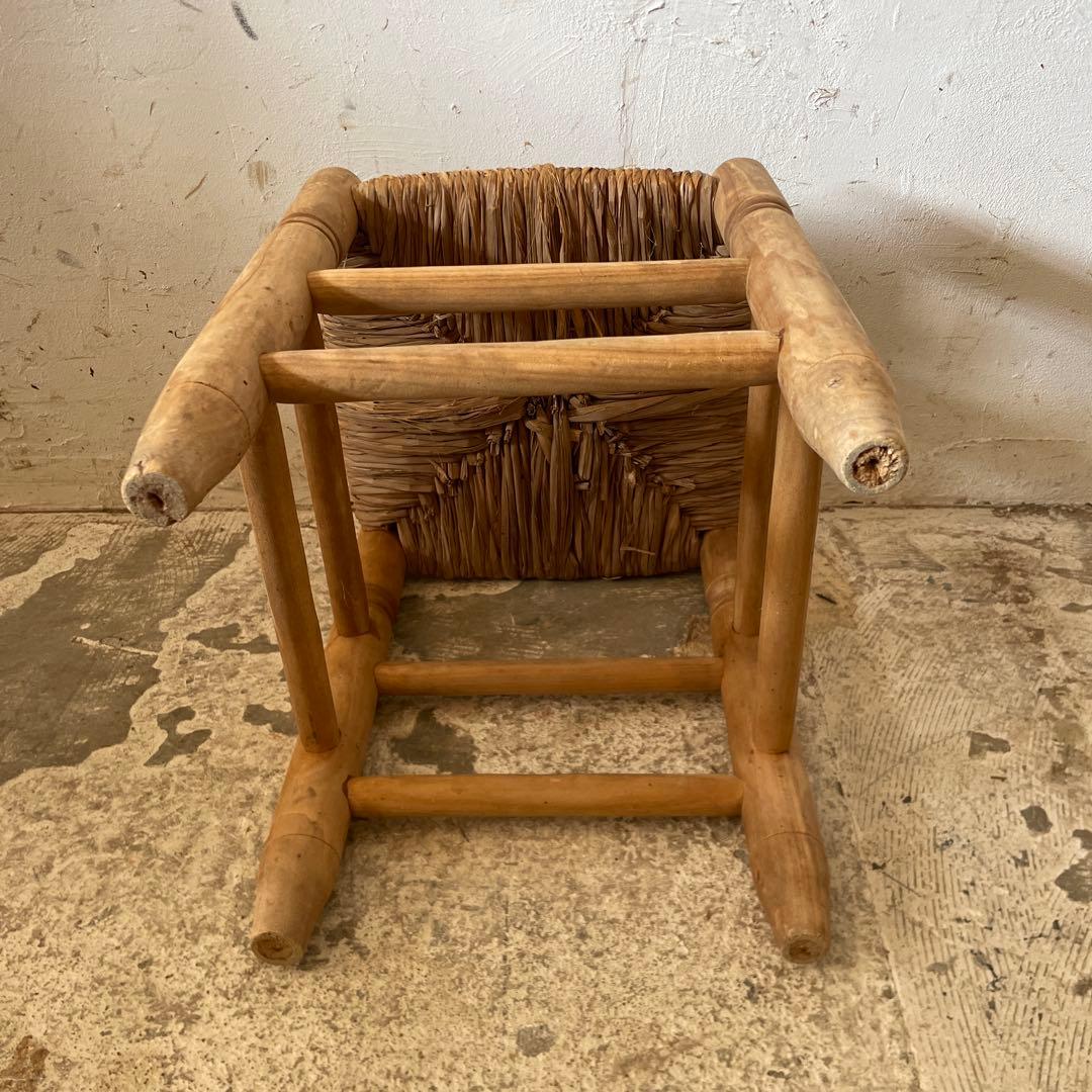 年末・年始SALE 藁スツール　剥離