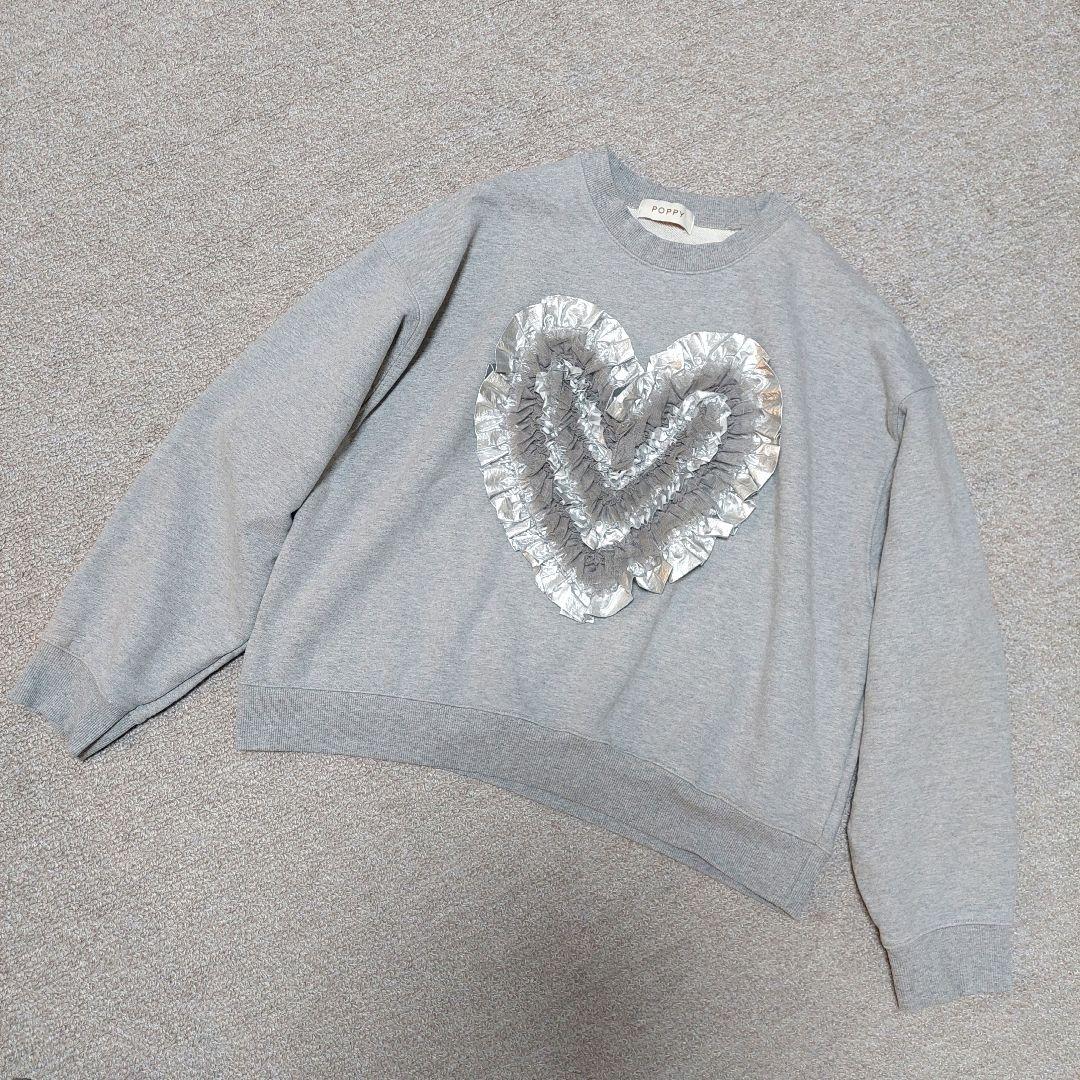 POPPYハートスウェットチュール/HEART TULLE SWEATSHIRT