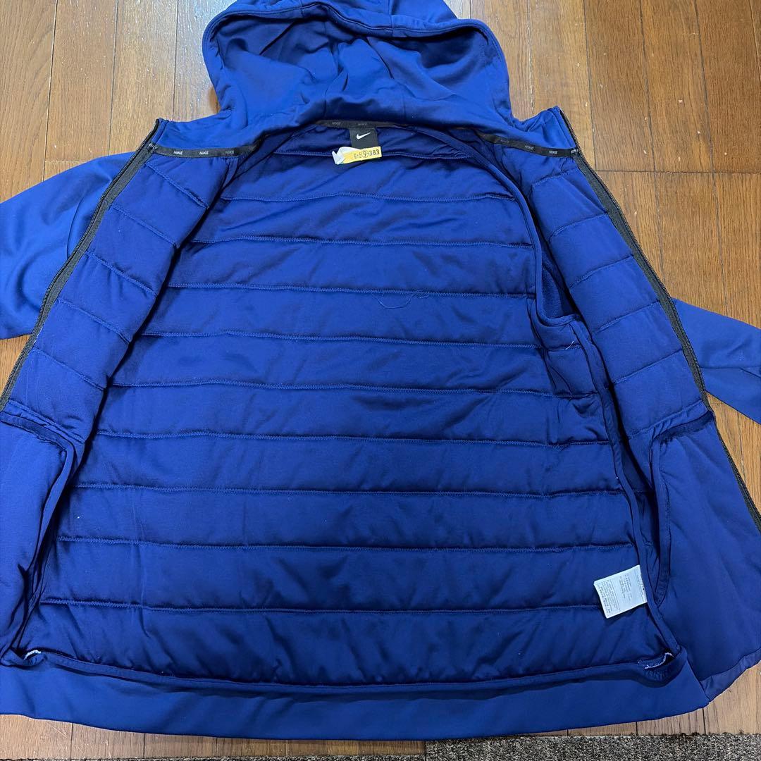 【中古美品】NIKE ナイキ フルジップ中綿ブルゾンフード付 XXL/NV