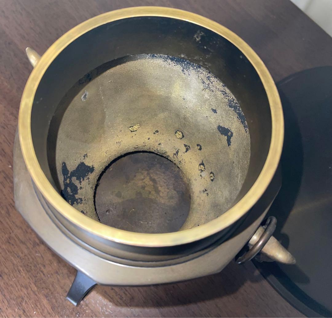 池坊　直径33cm　銅製　尺1　八角雷紋　薄端