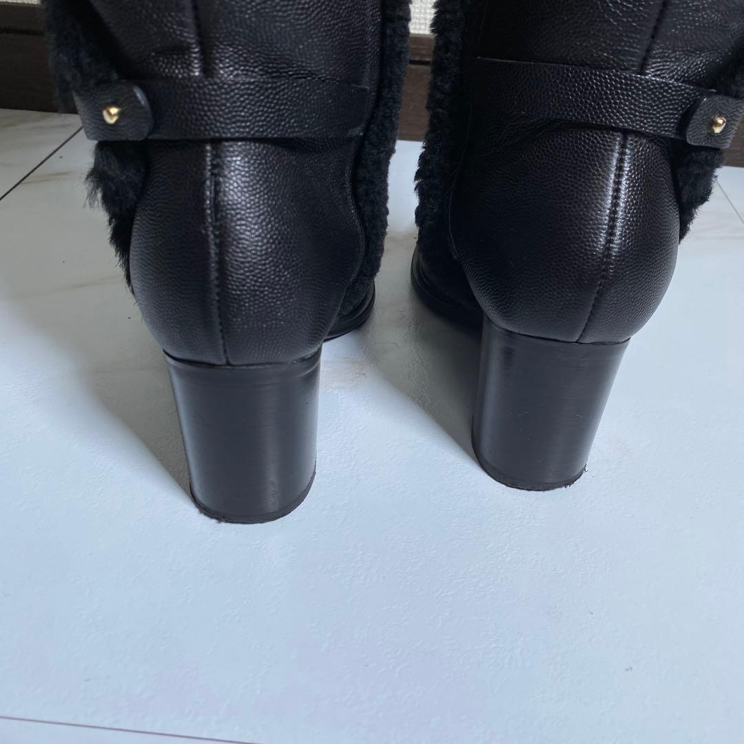 現行♡サルヴァトーレフェラガモ シボ革 ボア ムートンロングブーツ ガンチーニ