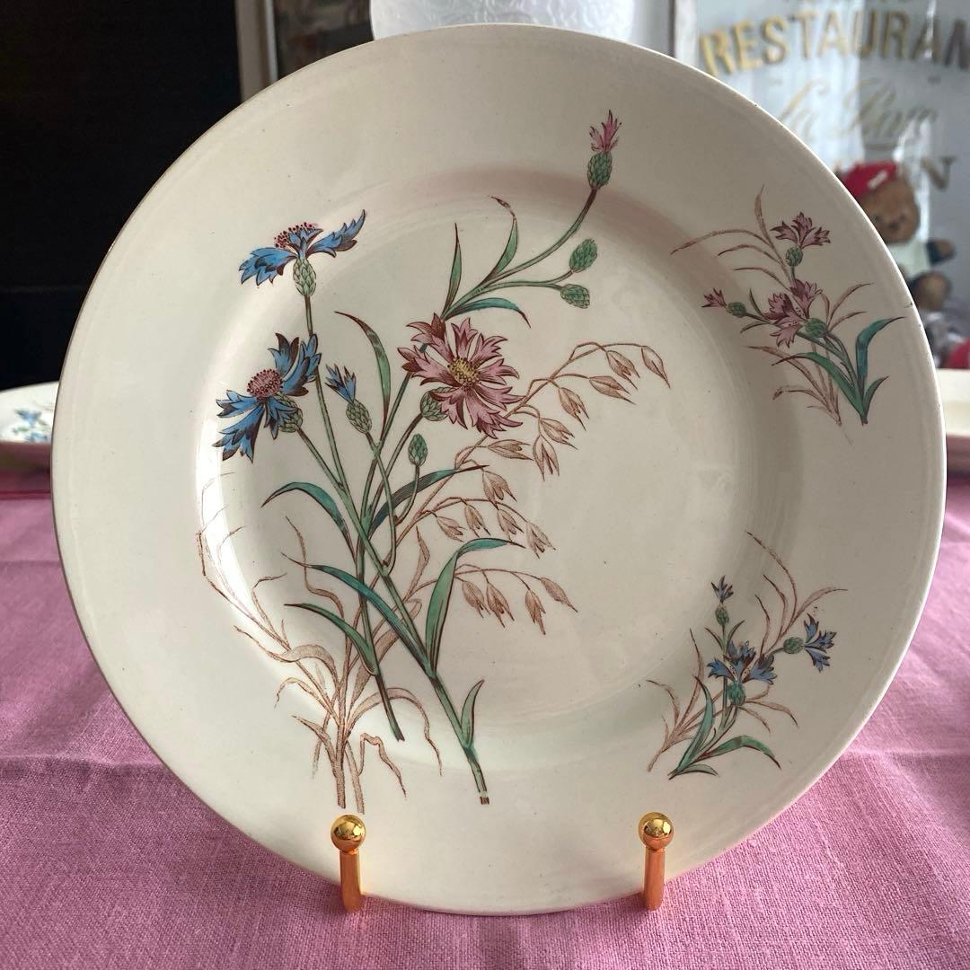 フランスアンティーク　LunevilleリュネヴィルBLEUET　矢車菊皿【B】