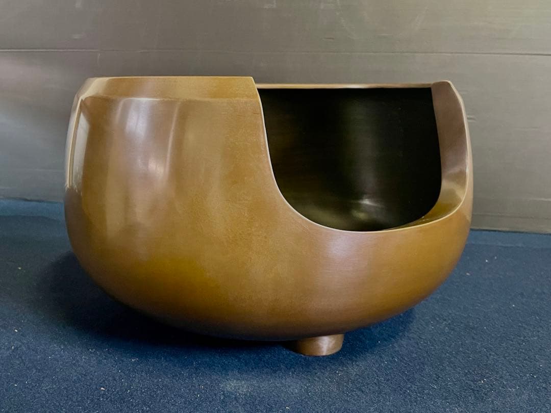 割引❣️【未使用 美品】「母」 唐銅 風炉 助伝 共箱 茶道具（1014あ③）