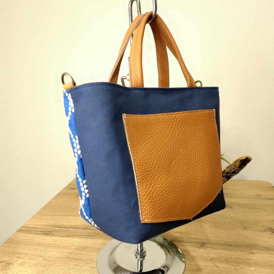 ミナペルホネン /2025tambourineタンバリンブルーしきりトートSサイ