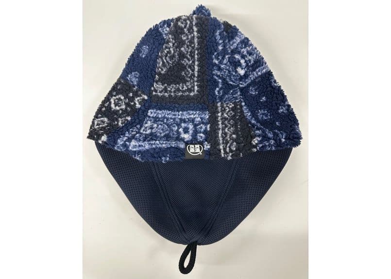 ベストサウナハット♣バンダナ柄 トリプル!! 3枚重ね ボア素材 次世代