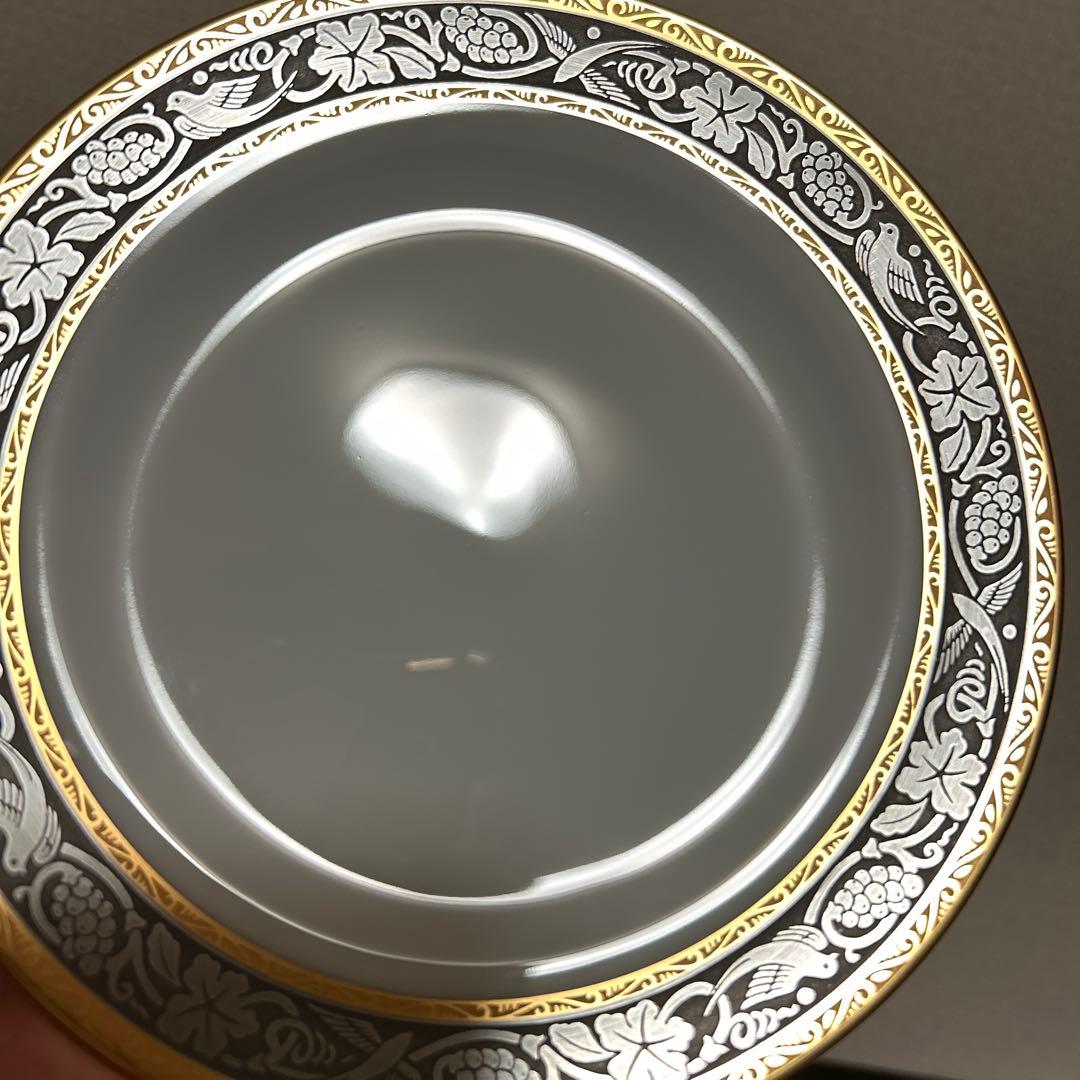 大倉陶園　白金金蝕唐草葡萄　デザートプレート　16.8cm