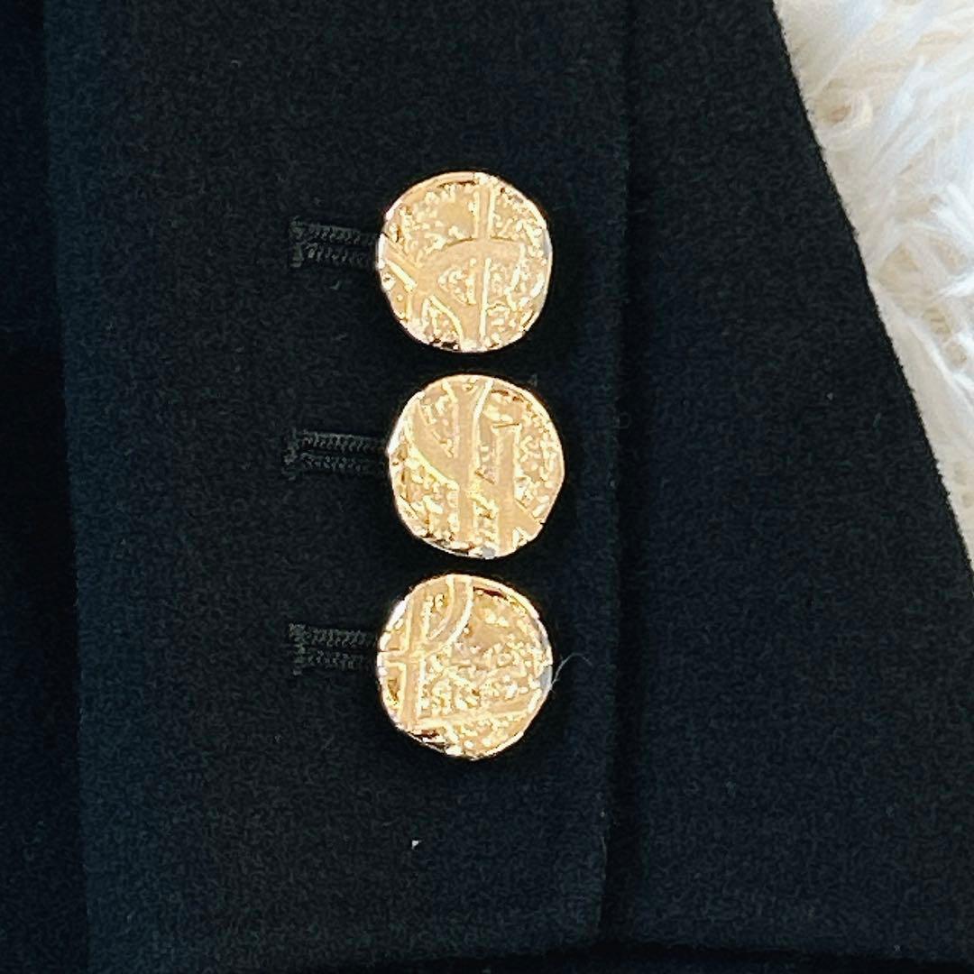 イブサンローラン　ウールカシミヤダブルフェイスジャケット　YSL刻印ボタン