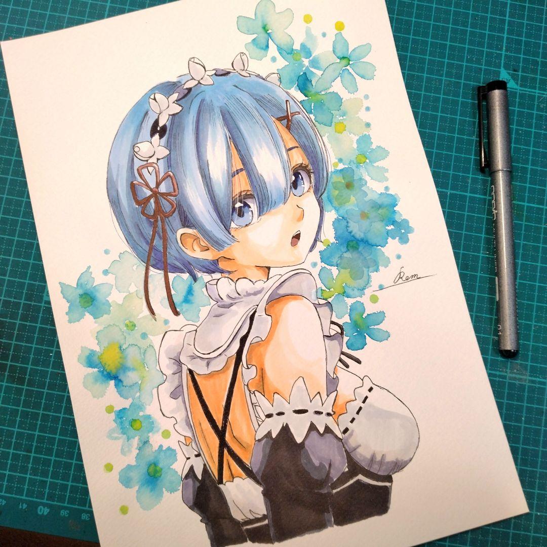 海*ん様 海老さんページ　手描きイラストA4