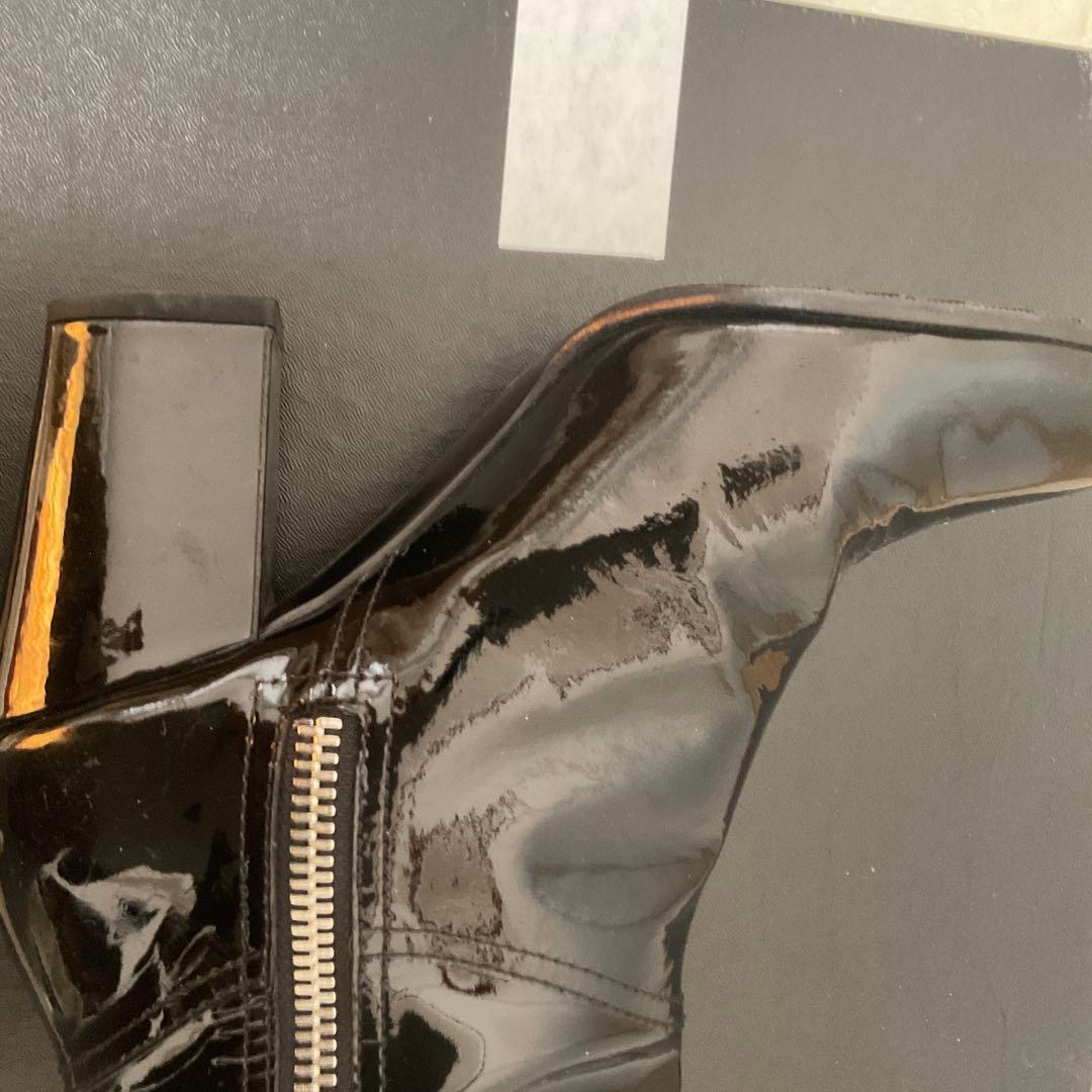 専用CHANEL ブラック パテントレザー ロングブーツ３７(23、5〜24cm