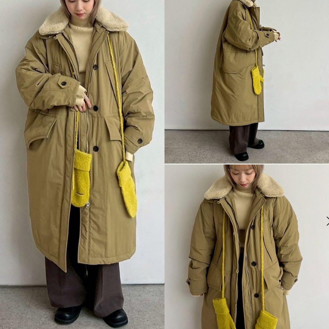 anuke 25AW Boacollar Padding Coat ベージュ38