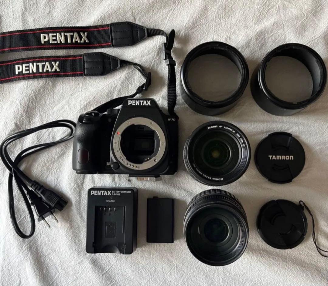 PENTAX K-70 レンズ２本（付属品多数）