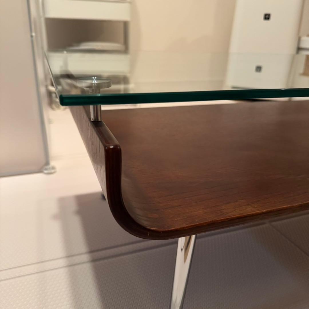 収納付きガラステーブル（ローテーブル）