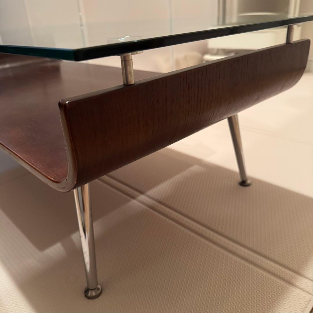 収納付きガラステーブル（ローテーブル）