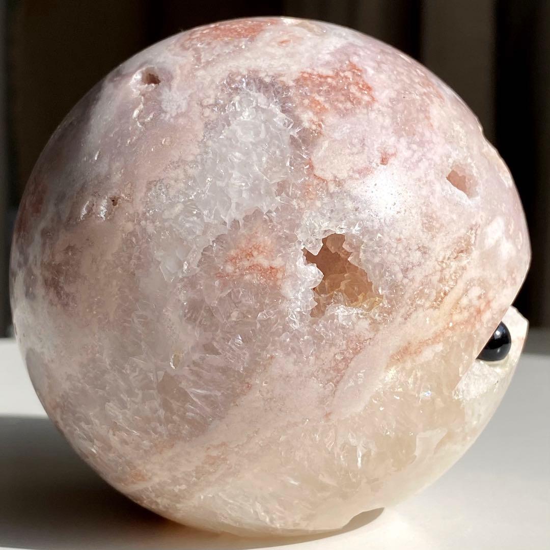 【 天然石 ピンクアメジスト キュート フェイス 丸ちゃん 約847g 置物 】