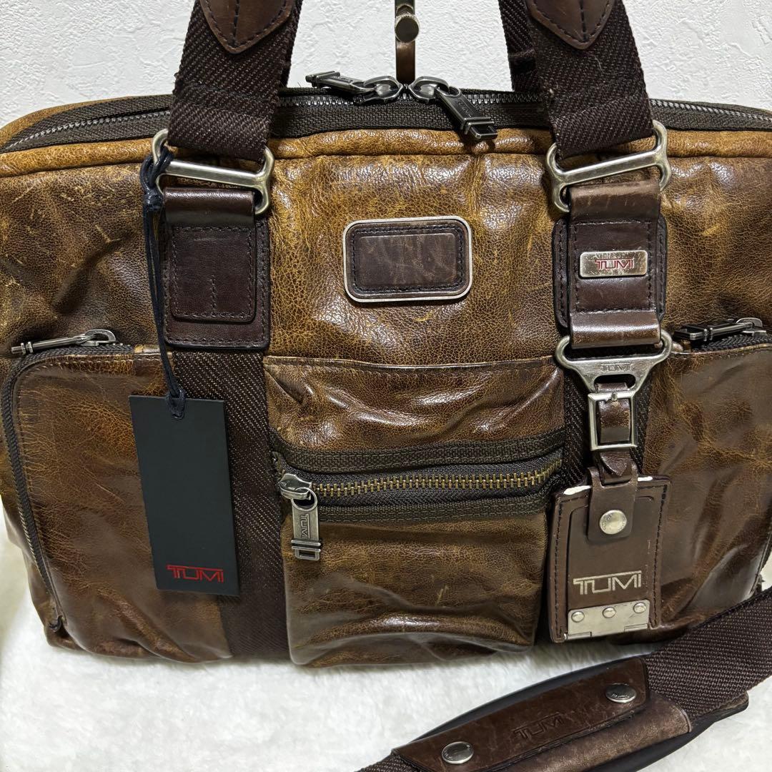 希少 TUMI ビジネスバッグ　ブラウン　本革　メンズ　ツーウェイ　マクネア