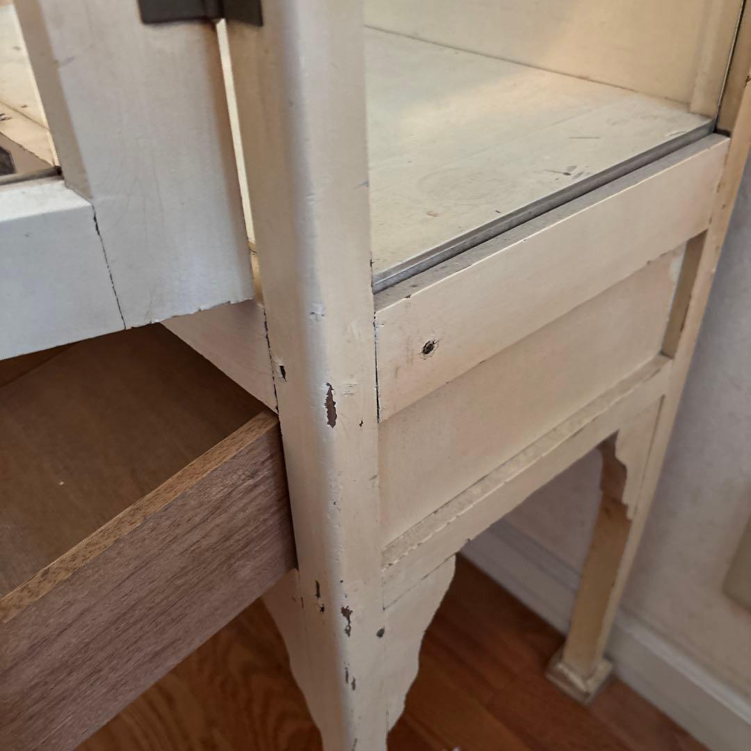 アンティーク　木製医療棚