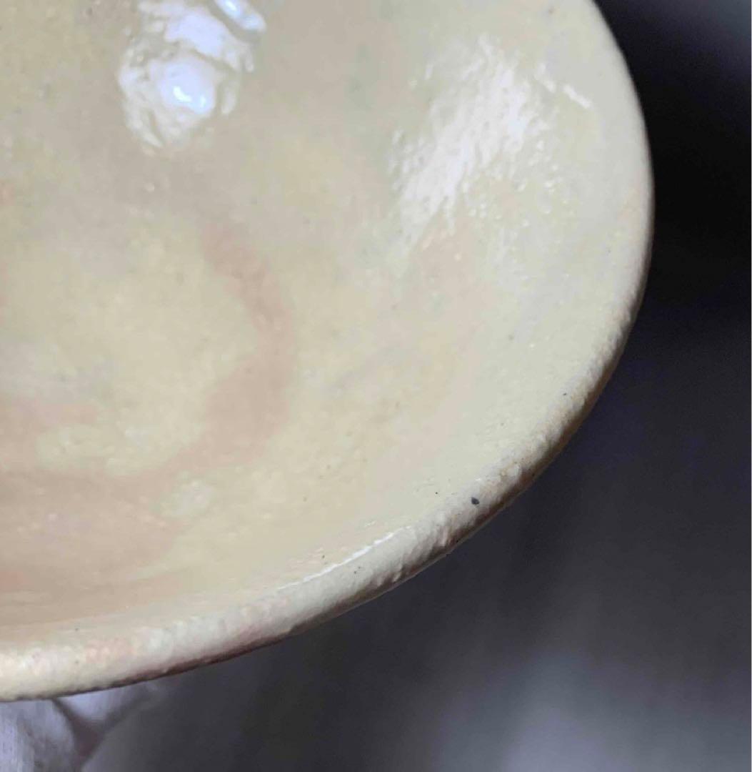 茶道具　久田宗匠書付　朝日焼　御本粉引茶碗　74代　朝日豊斎