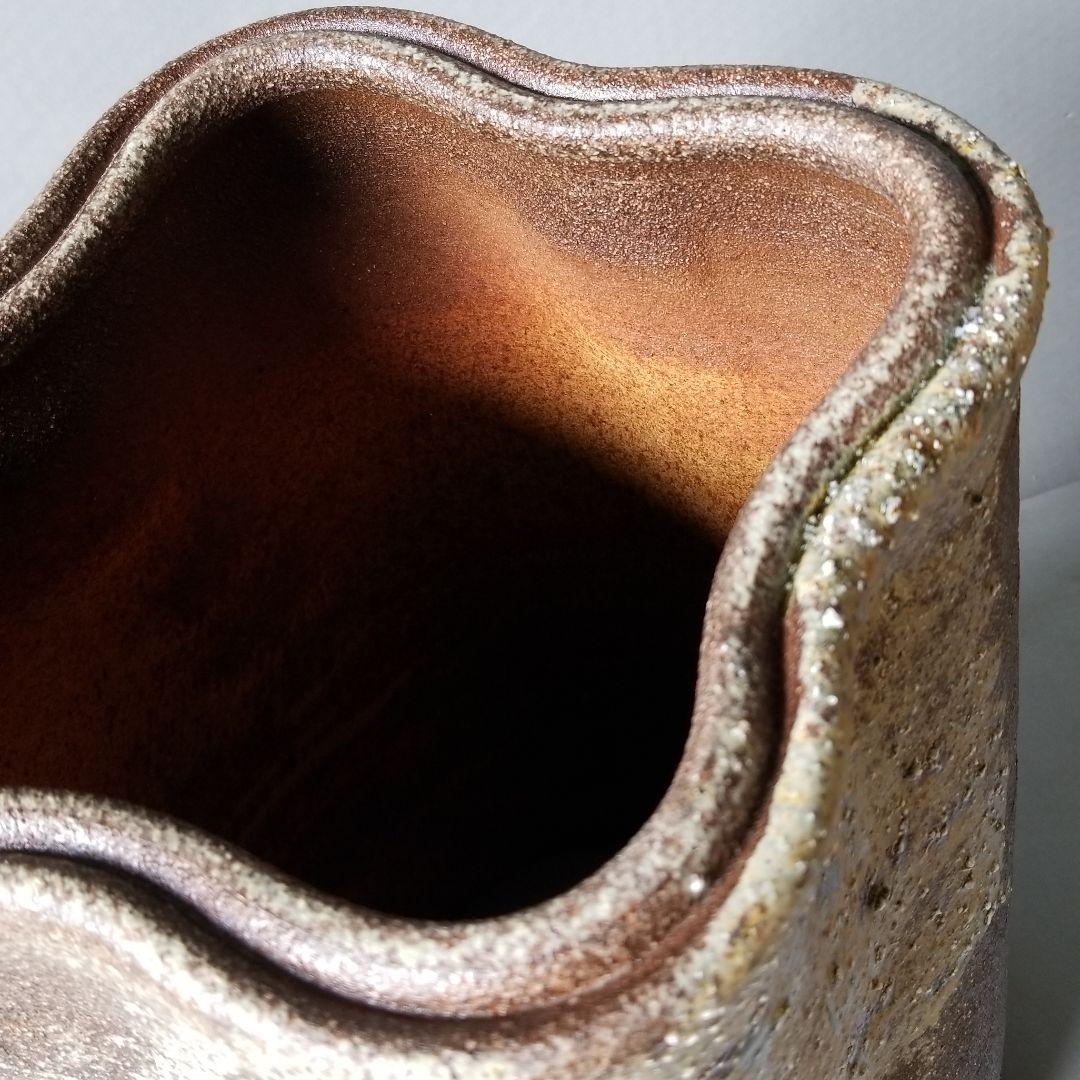 信楽焼 傘立て 古窯変たたき 高さ４４cm