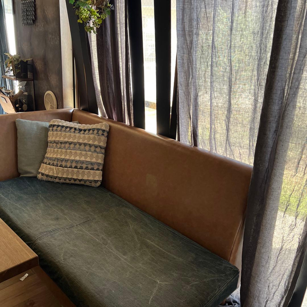 団地にオススメ直接引取限定　右袖e'sファニチャー　洗えるデニムソファ