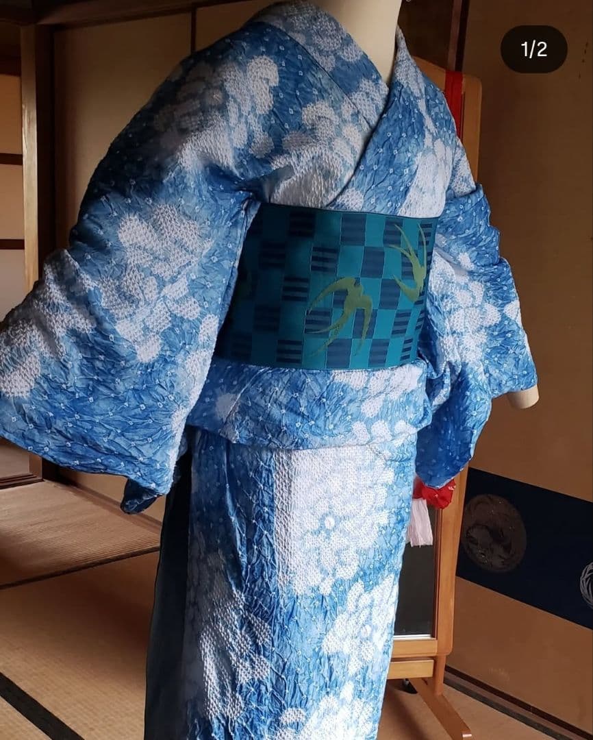 ま*か様 有松絞り　浴衣　有松鳴海　綿　着物　洗える夏着物 高級浴衣 着物