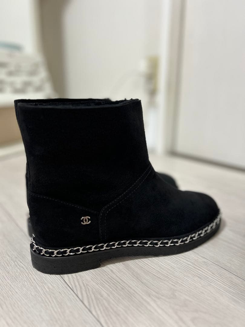 CHANEL ブラック ショートブーツ 40
