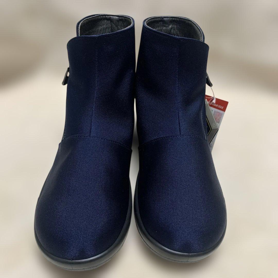 【新品未使用】アサヒシューズ トップドライ　ゴアテックス　ヒールブーツ　ネイビー