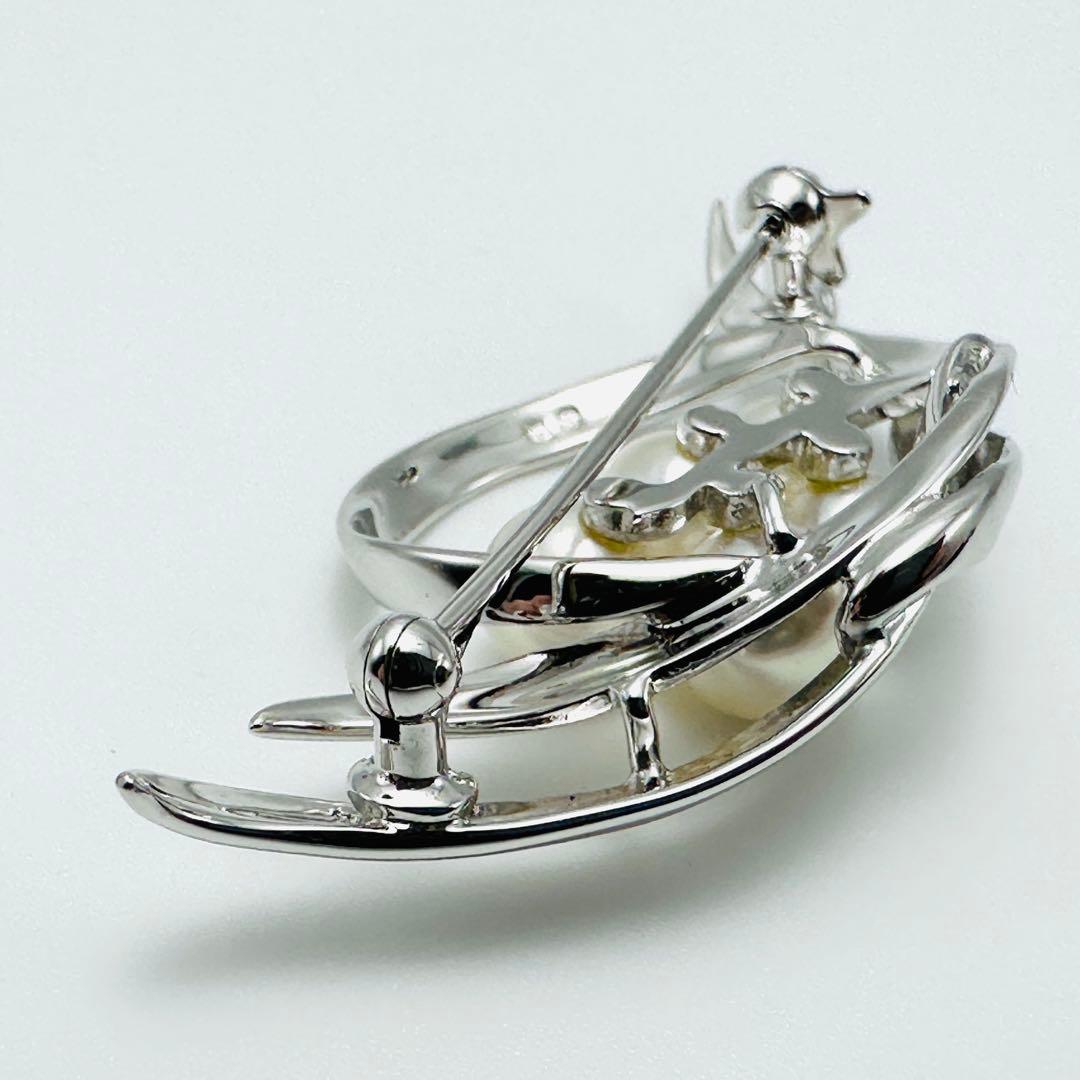 MIKIMOTO ミキモト　シルバーブローチ　アコヤ　真珠　パール　5珠