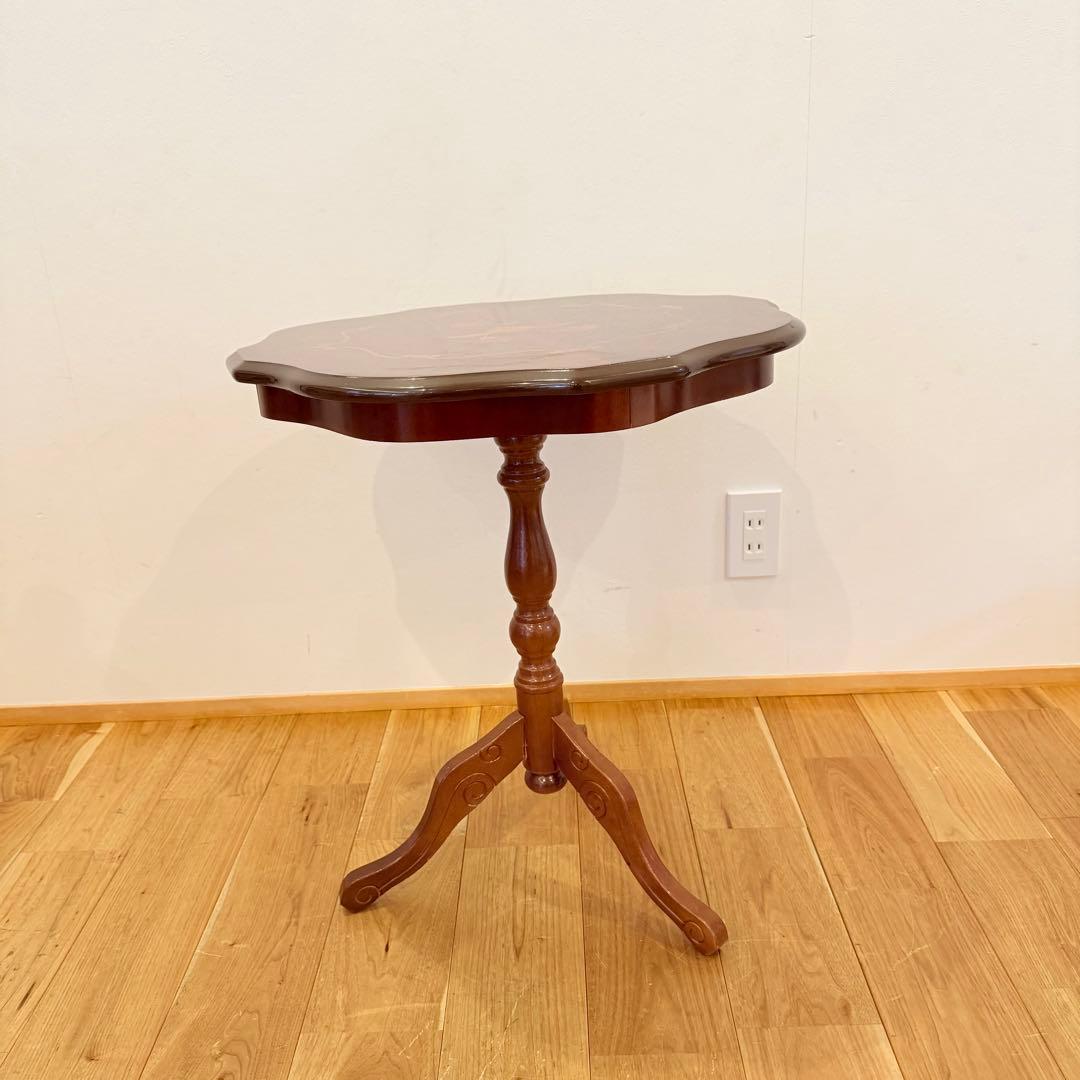 イタリア製 象嵌 猫脚 サイドテーブル コーヒーテーブル 家具 机 アンティーク